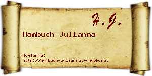 Hambuch Julianna névjegykártya